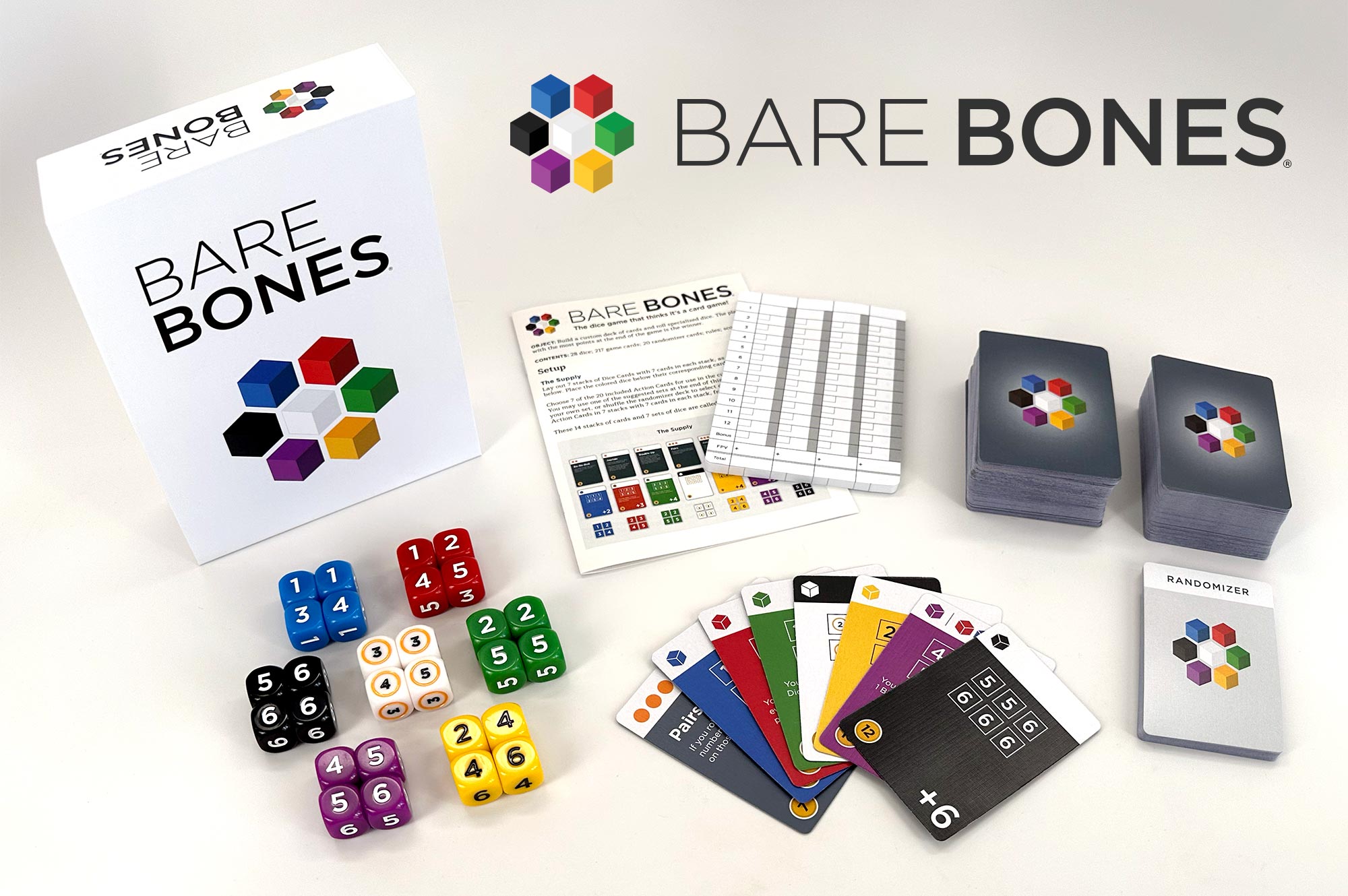 Bare Bones game, showing all items included